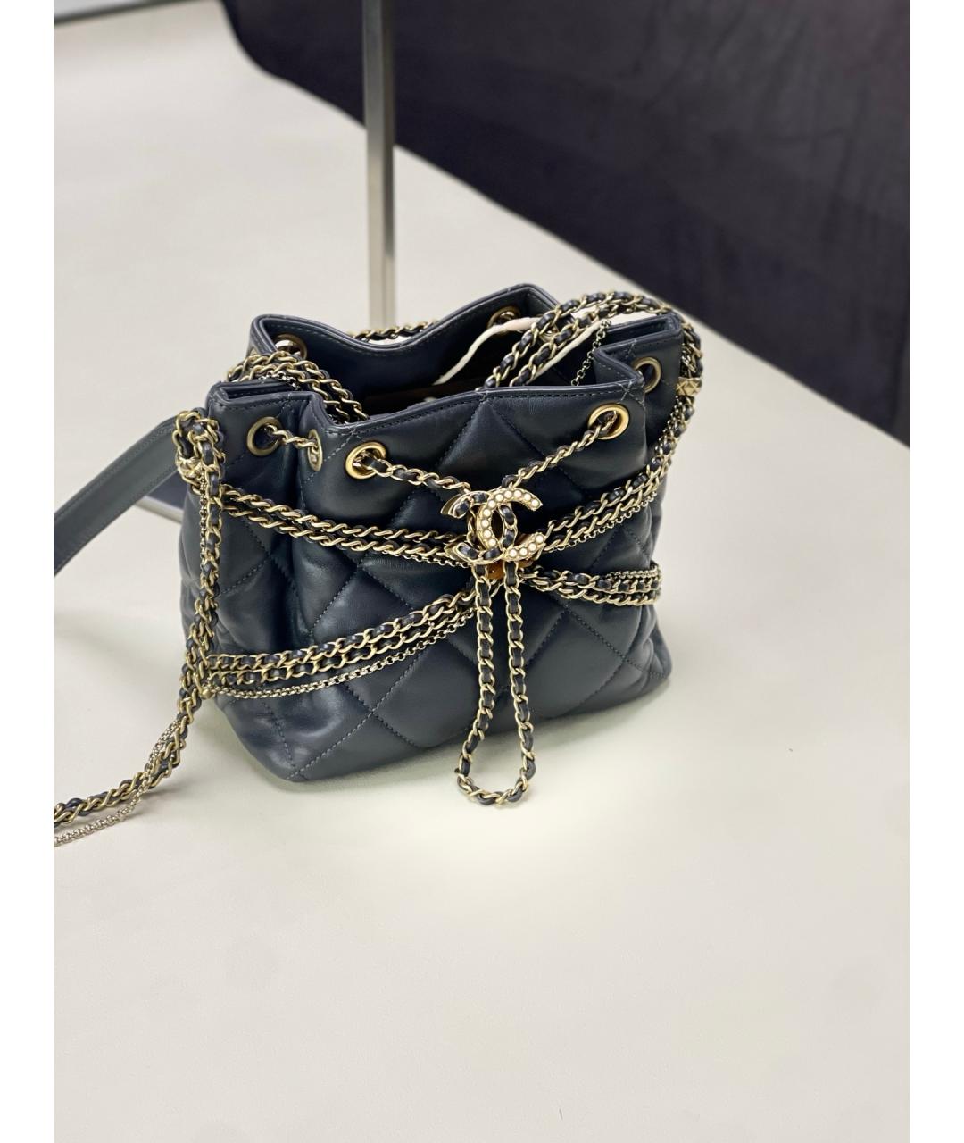 CHANEL Черная кожаная сумка через плечо, фото 5