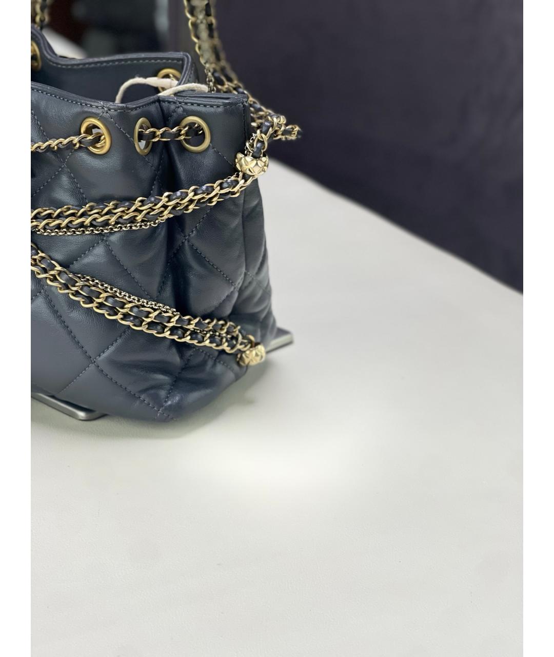 CHANEL Черная кожаная сумка через плечо, фото 8