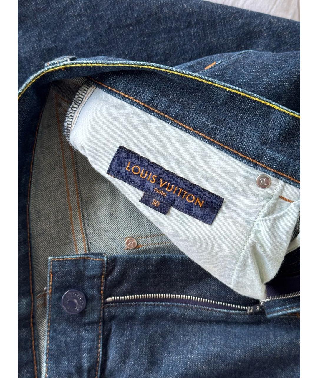 LOUIS VUITTON Синие хлопковые прямые джинсы, фото 5