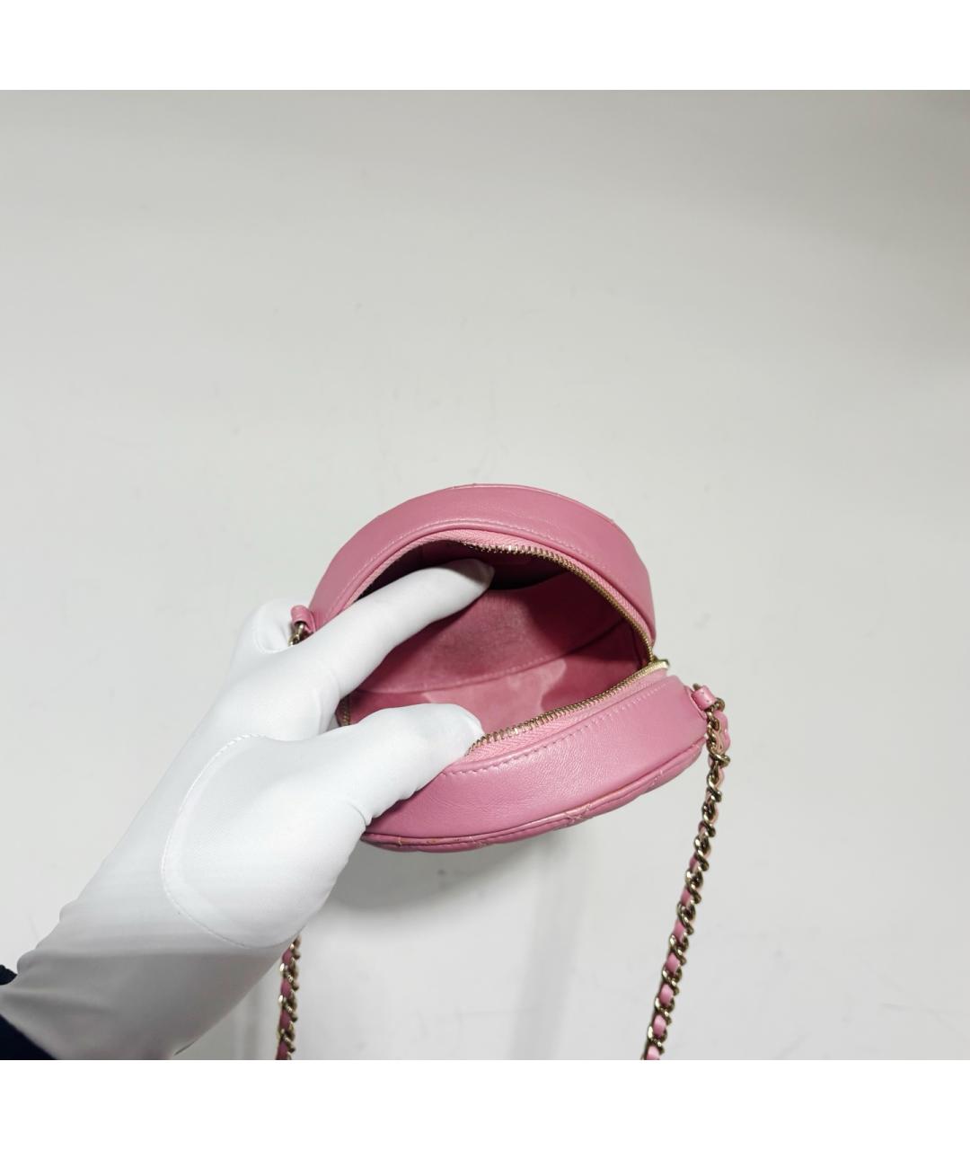 CHANEL Розовая кожаная сумка через плечо, фото 5