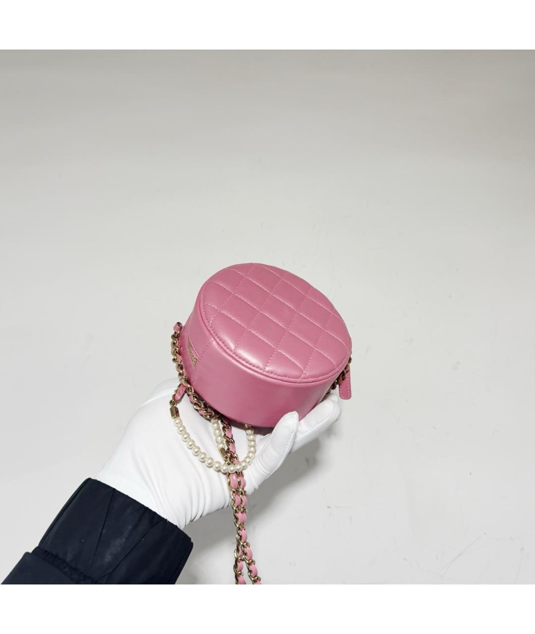 CHANEL Розовая кожаная сумка через плечо, фото 4