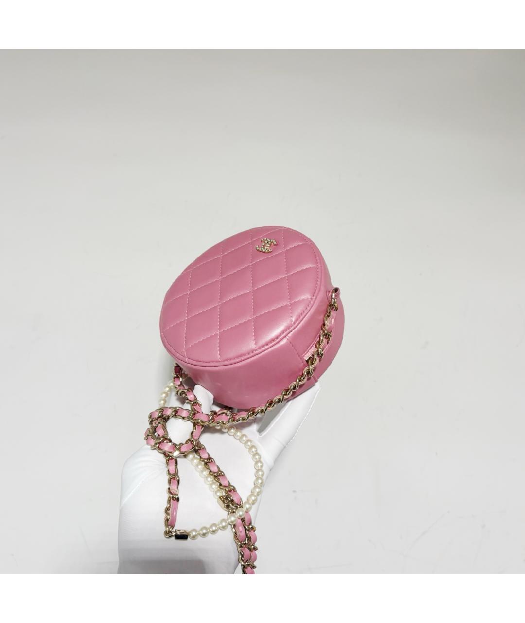 CHANEL Розовая кожаная сумка через плечо, фото 3