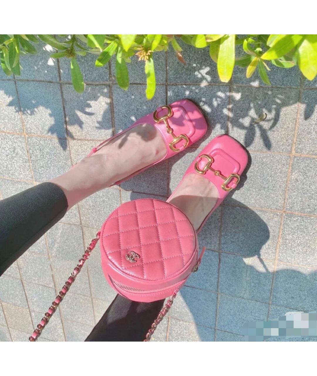 CHANEL Розовая кожаная сумка через плечо, фото 7