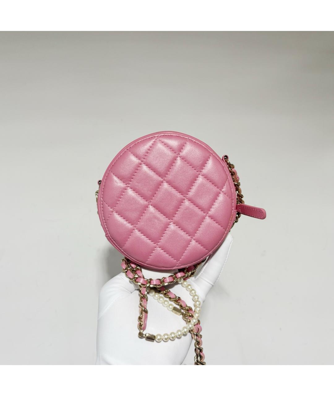 CHANEL Розовая кожаная сумка через плечо, фото 2