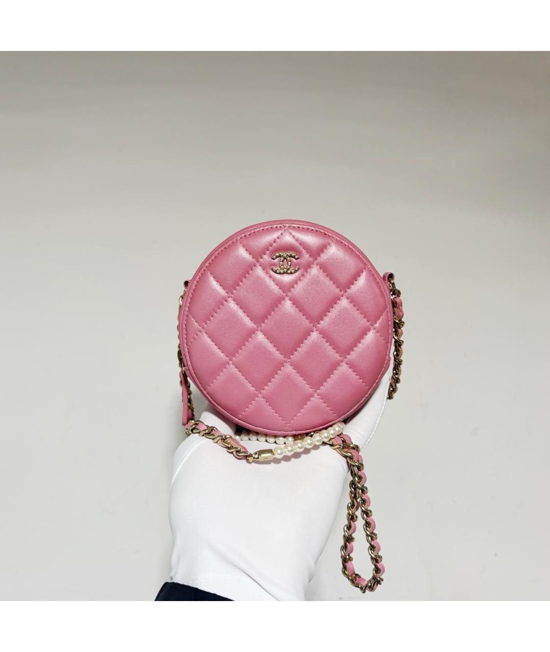 CHANEL Розовая кожаная сумка через плечо, фото 8
