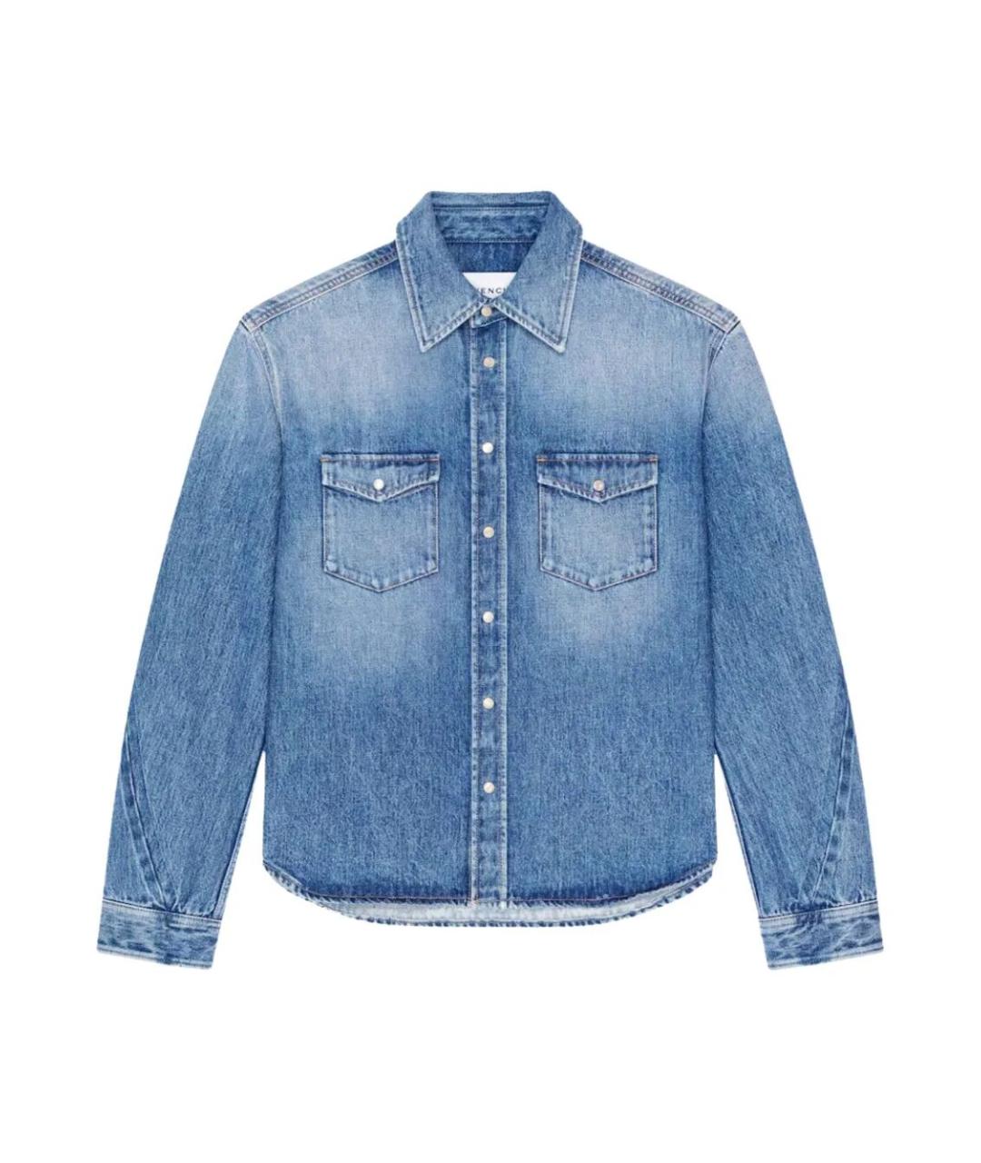 GIVENCHY Синяя хлопковая кэжуал рубашка, фото 1