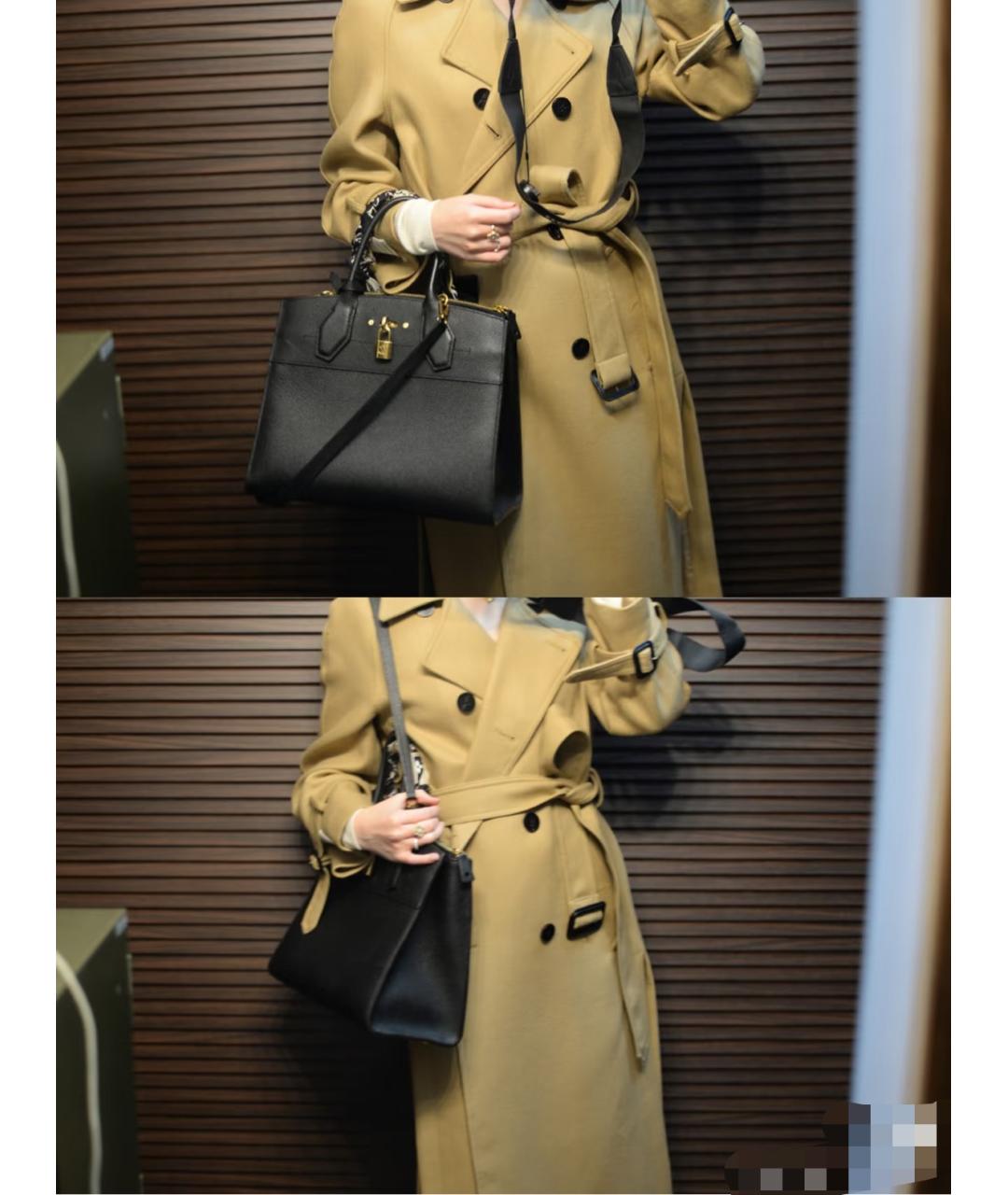 LOUIS VUITTON Черная кожаная сумка с короткими ручками, фото 6