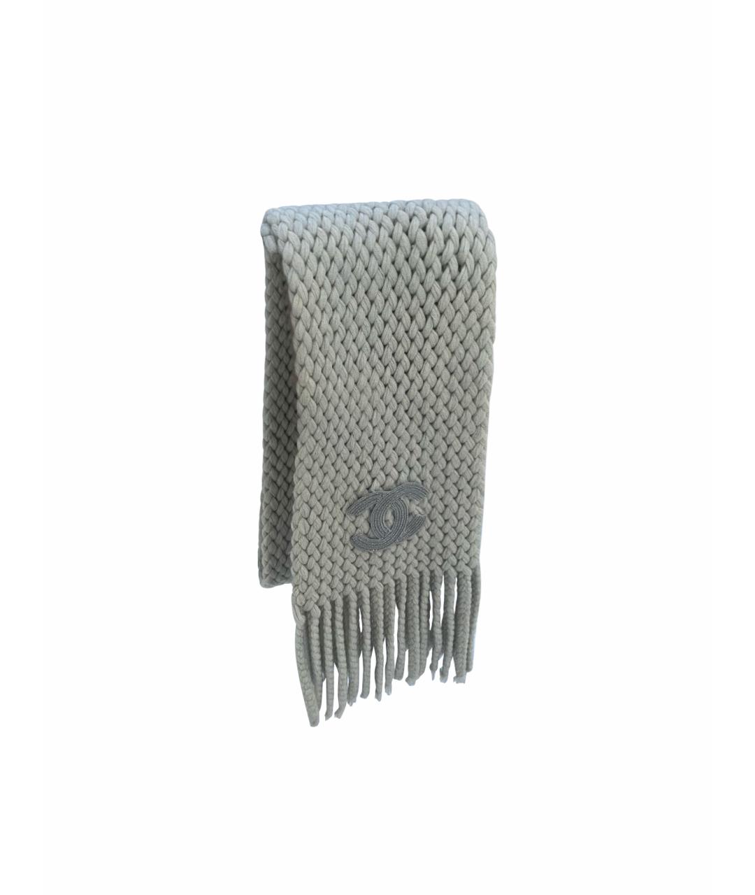 CHANEL Серый кашемировый шарф, фото 1