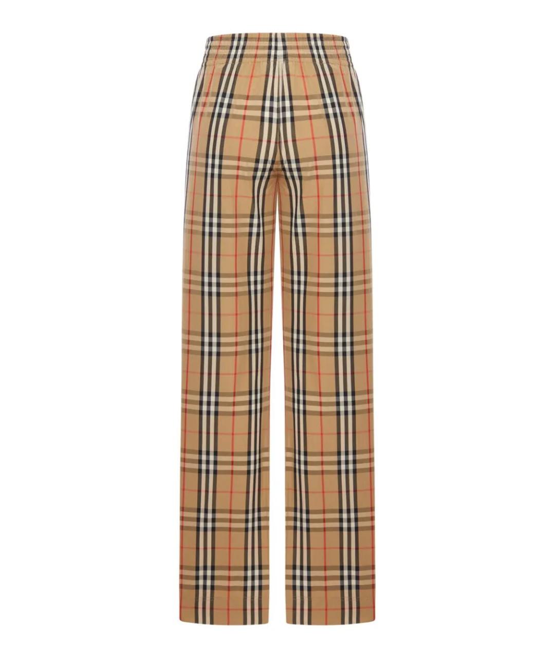 BURBERRY Бежевые хлопковые прямые брюки, фото 2