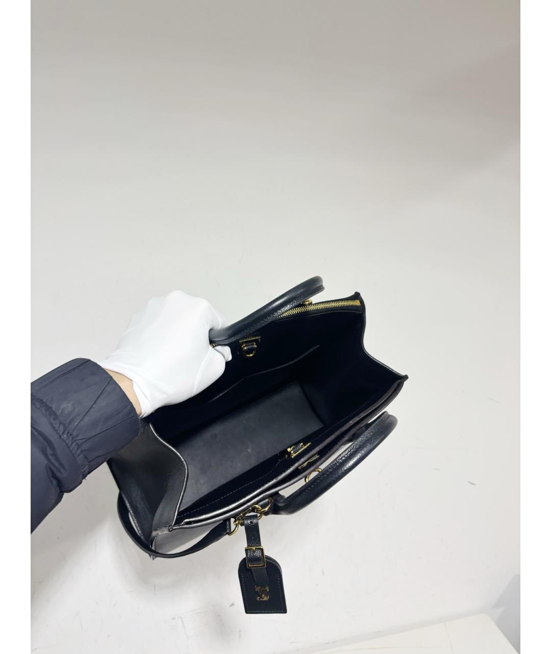 LOUIS VUITTON Черная кожаная сумка с короткими ручками, фото 5