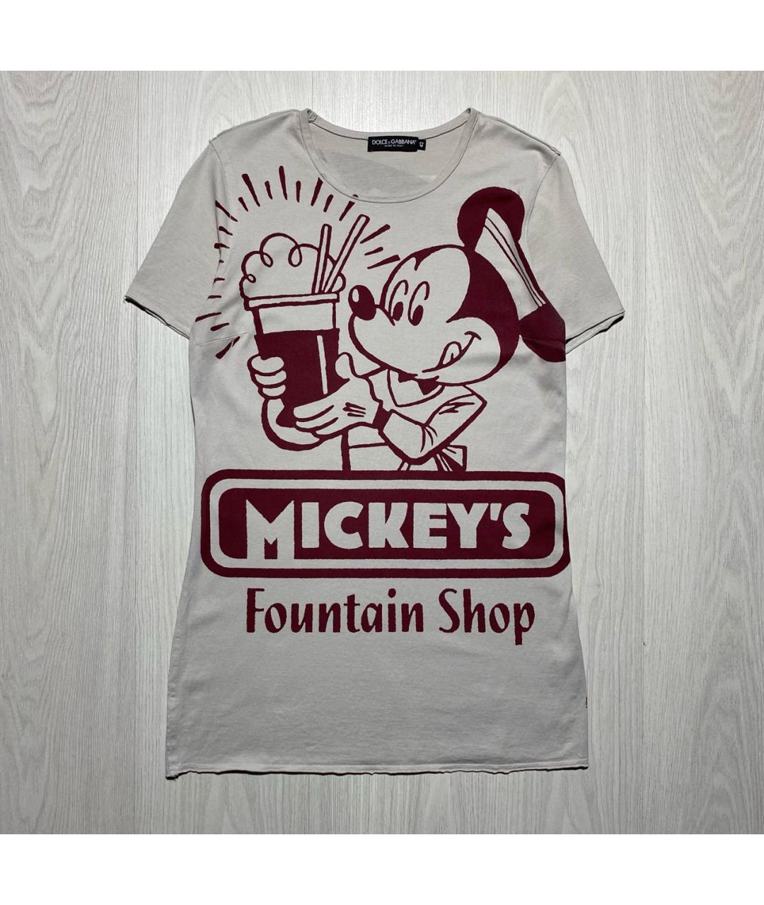 DOLCE&GABBANA Серая хлопковая футболка, фото 8