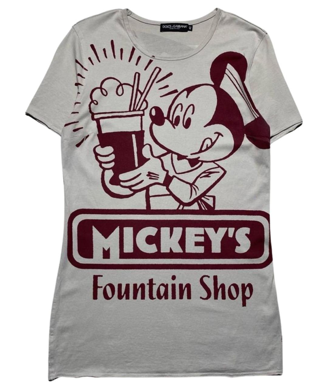 DOLCE&GABBANA Серая хлопковая футболка, фото 1