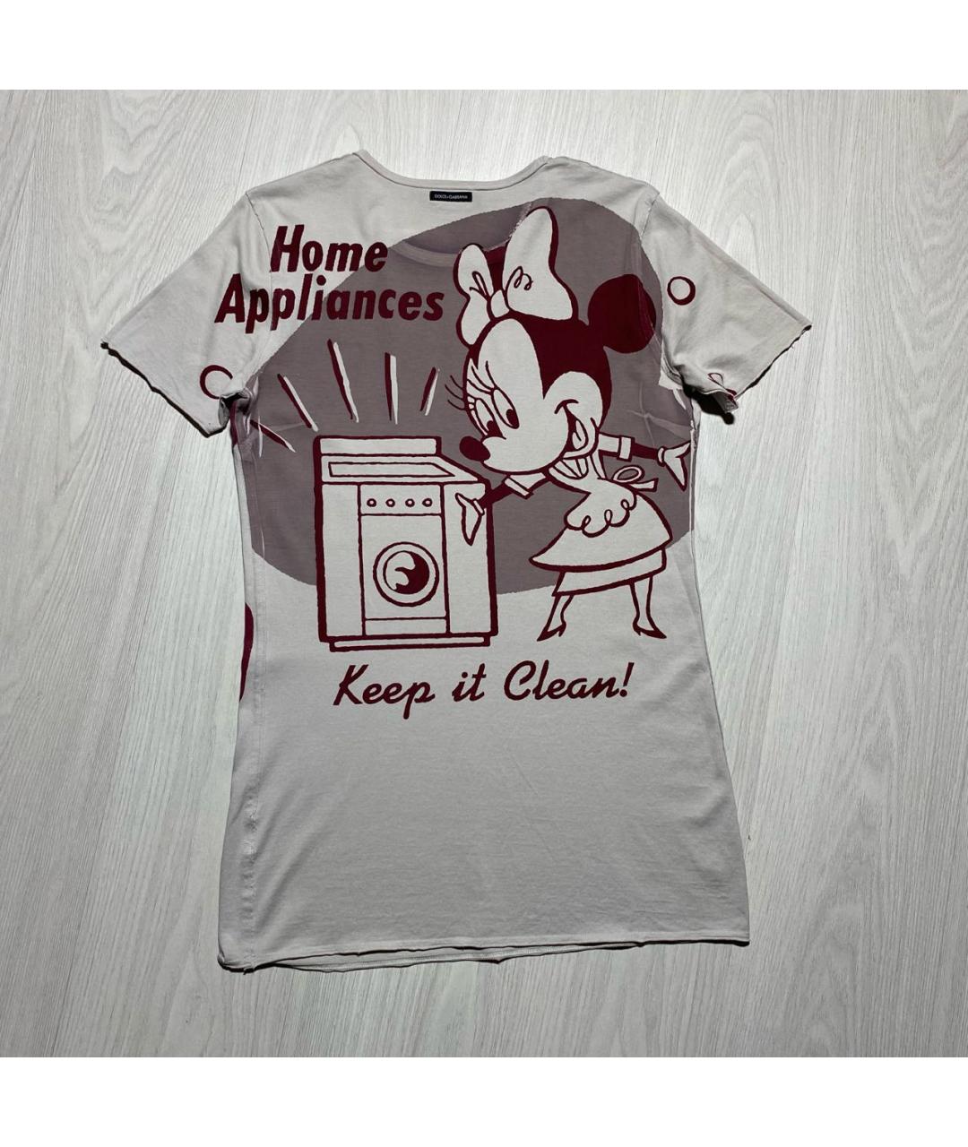 DOLCE&GABBANA Серая хлопковая футболка, фото 5