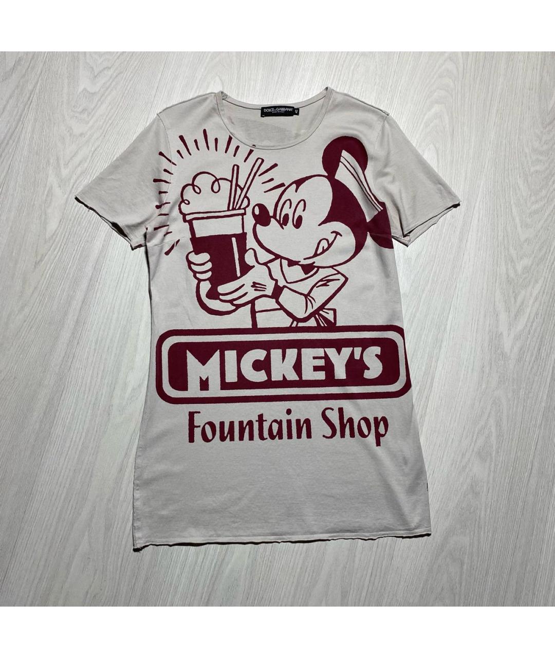 DOLCE&GABBANA Серая хлопковая футболка, фото 4