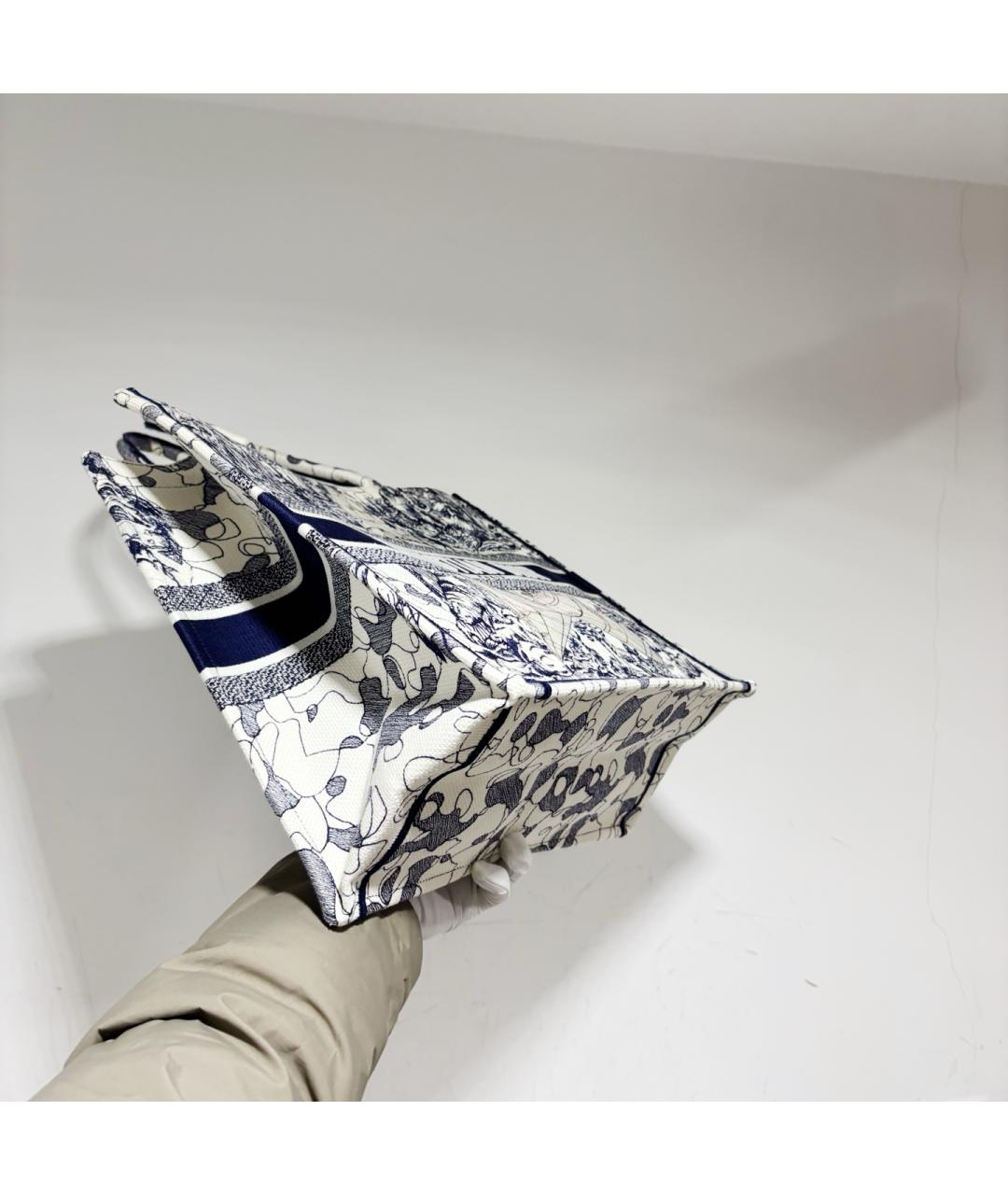 CHRISTIAN DIOR Голубая жаккардовая сумка с короткими ручками, фото 4