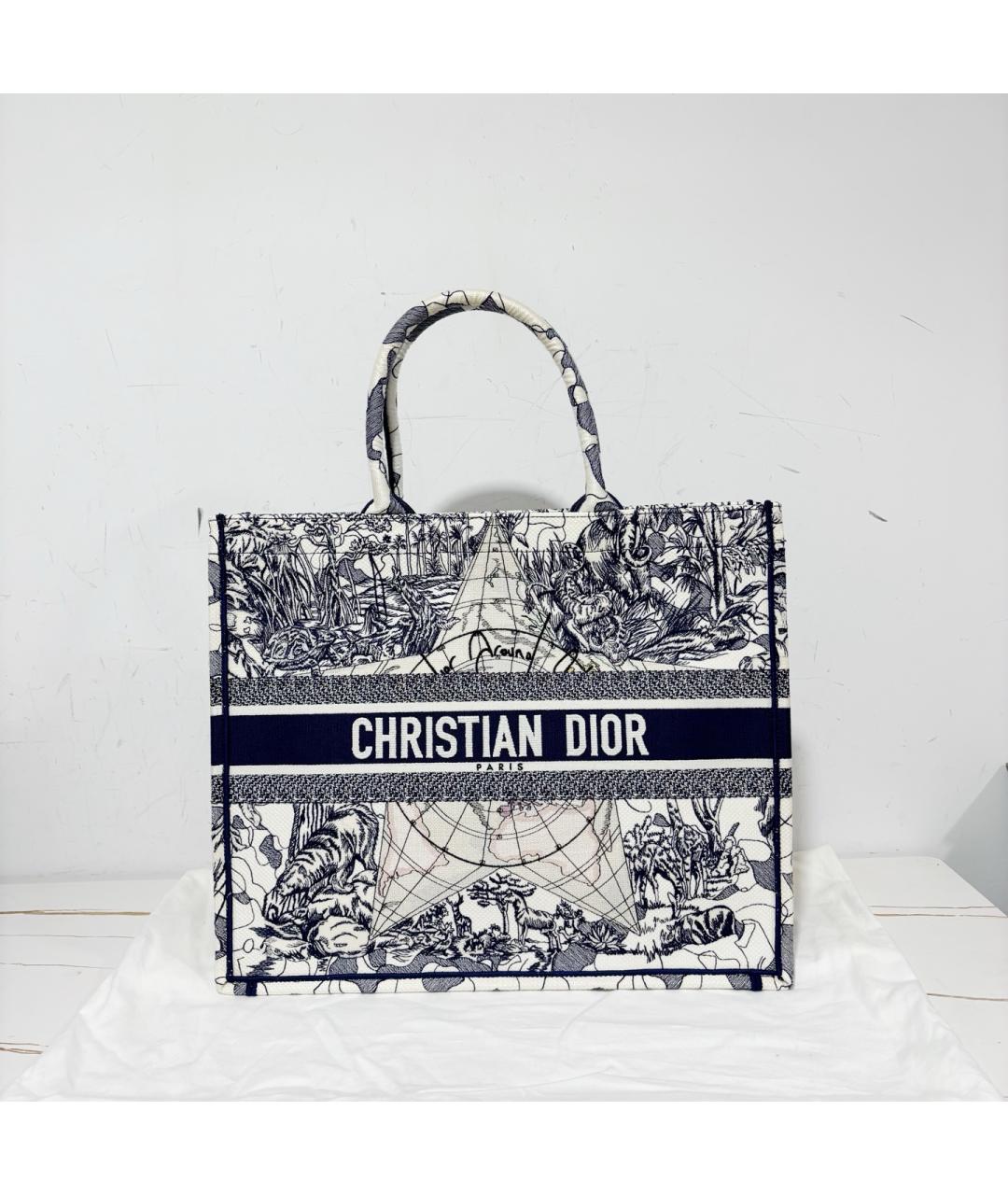 CHRISTIAN DIOR Голубая жаккардовая сумка с короткими ручками, фото 10