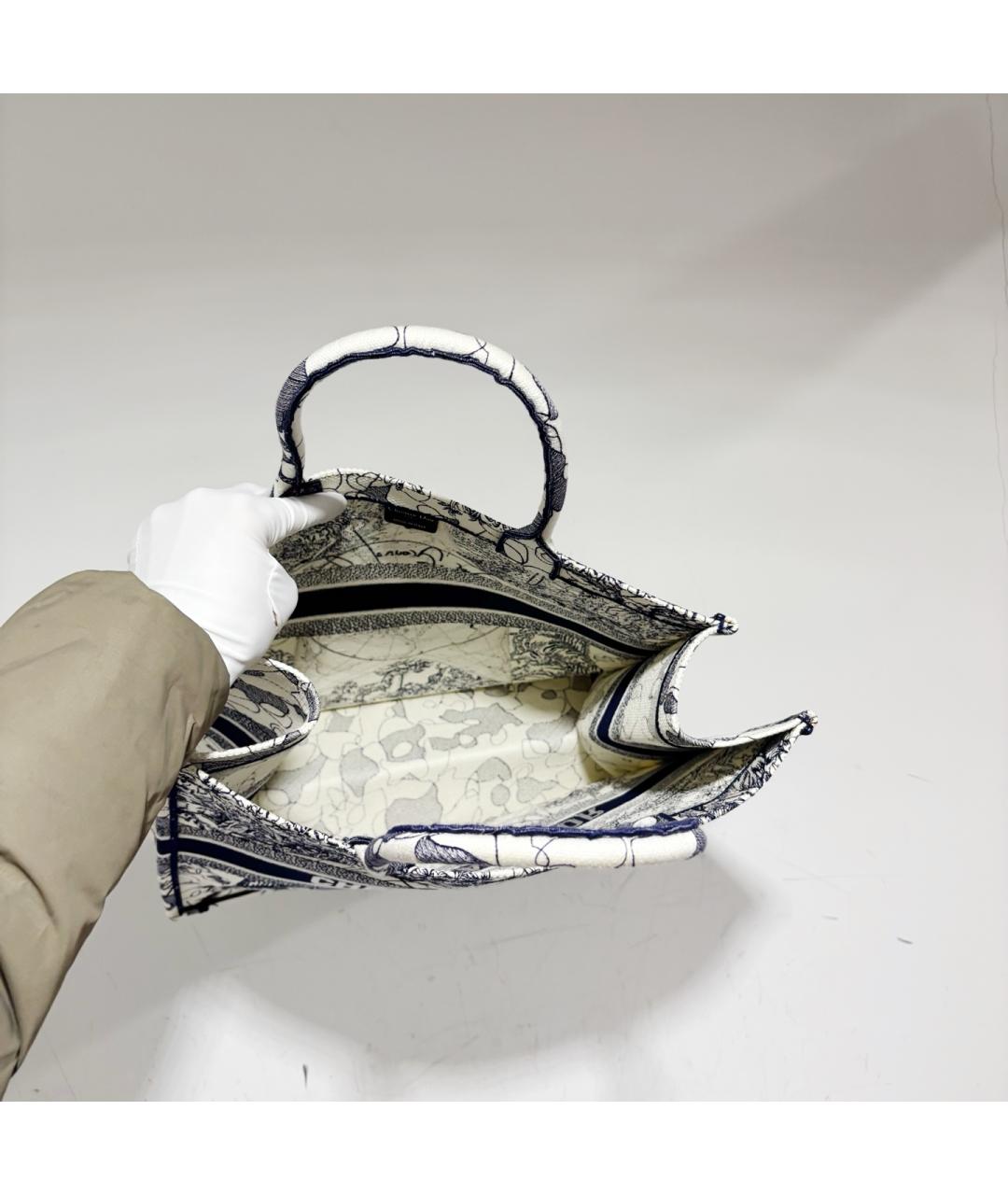 CHRISTIAN DIOR Голубая жаккардовая сумка с короткими ручками, фото 6