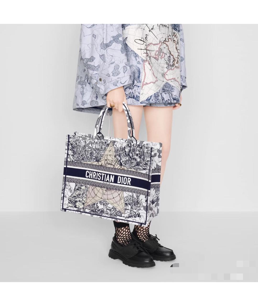 CHRISTIAN DIOR Голубая жаккардовая сумка с короткими ручками, фото 7