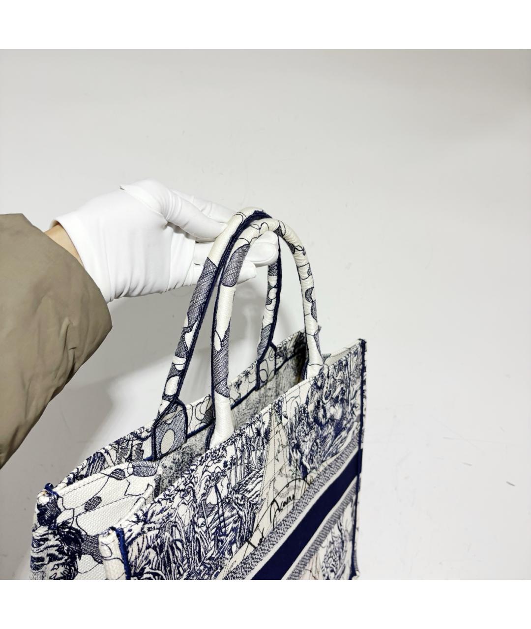 CHRISTIAN DIOR Голубая жаккардовая сумка с короткими ручками, фото 5