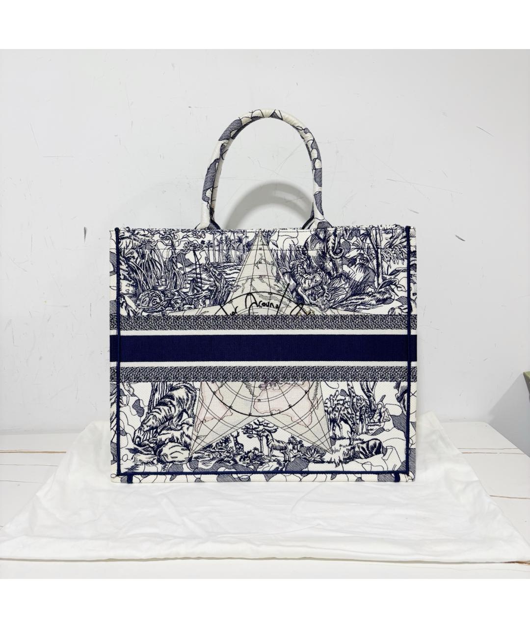 CHRISTIAN DIOR Голубая жаккардовая сумка с короткими ручками, фото 2