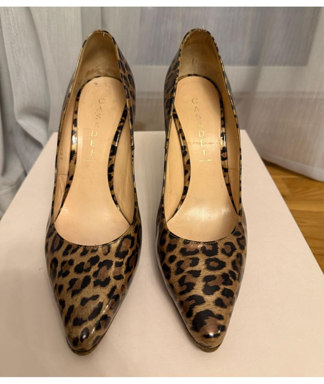 CASADEI Коричневые туфли из лакированной кожи, фото 2