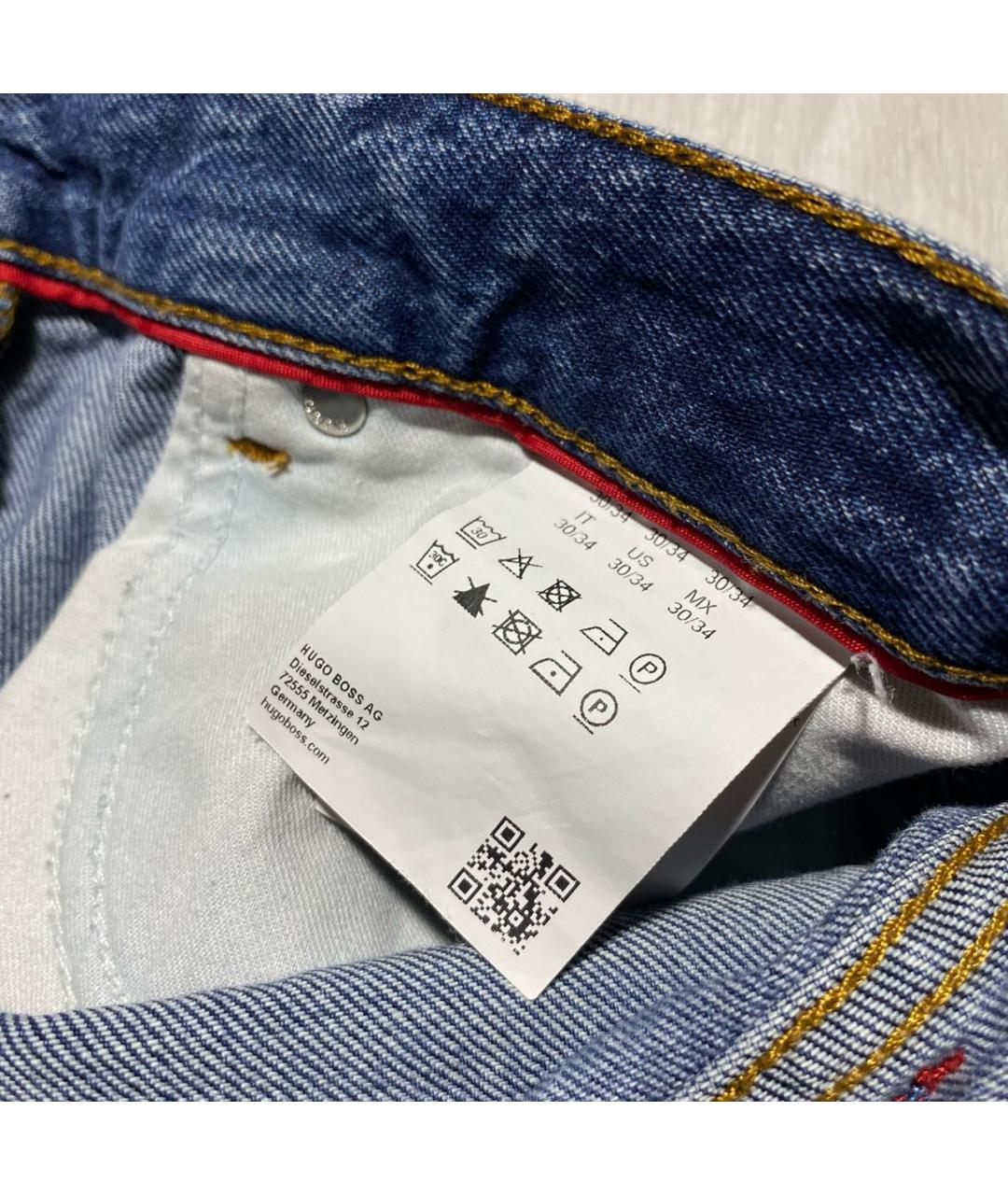 HUGO BOSS Голубые хлопковые джинсы скинни, фото 6