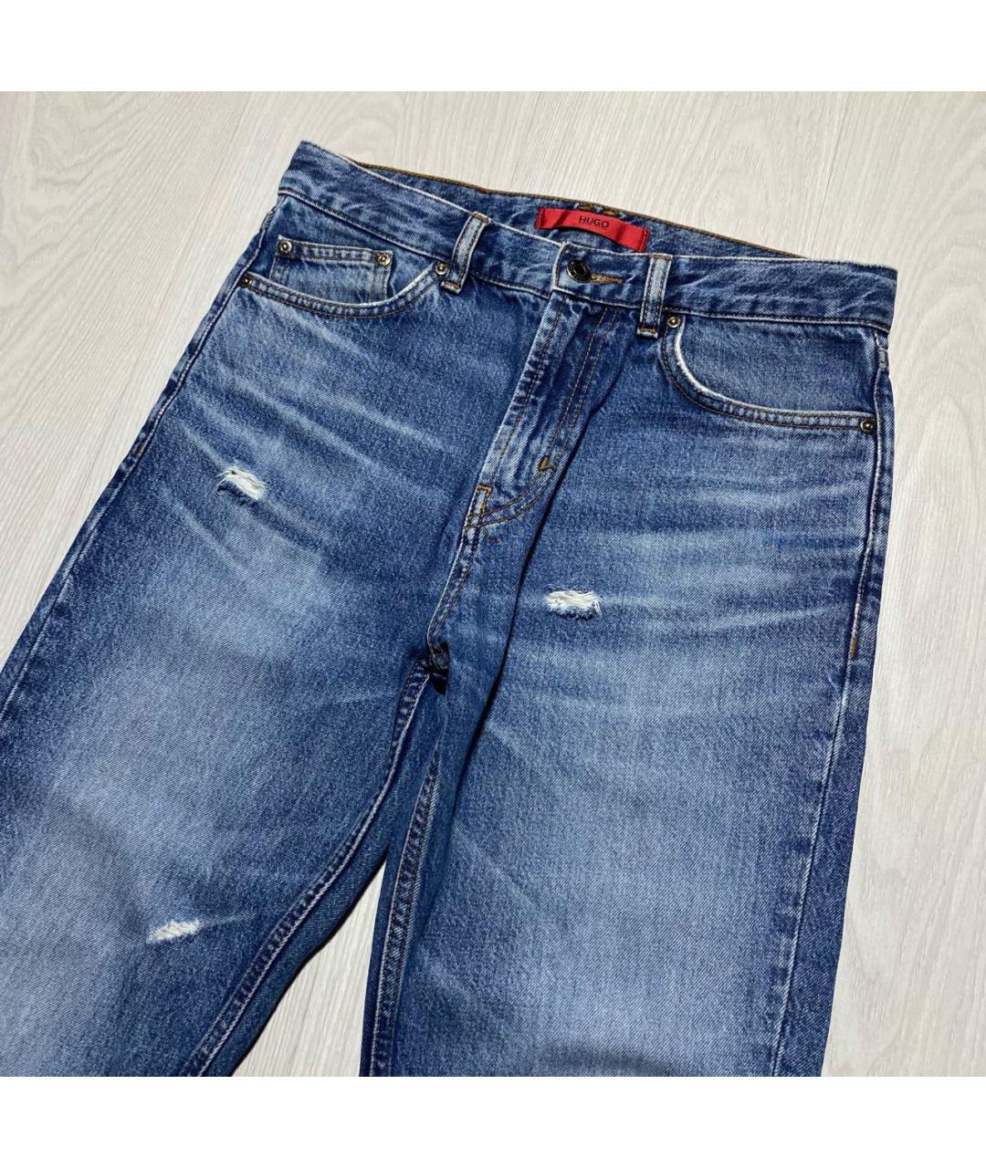 HUGO BOSS Голубые хлопковые джинсы скинни, фото 2