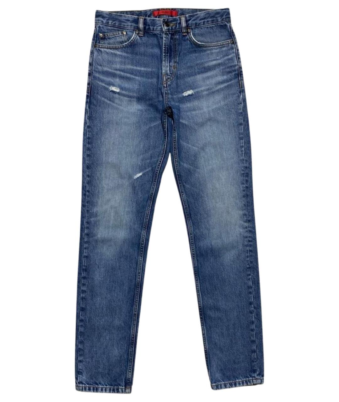 HUGO BOSS Голубые хлопковые джинсы скинни, фото 1