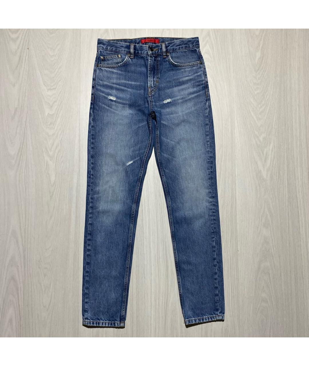 HUGO BOSS Голубые хлопковые джинсы скинни, фото 9