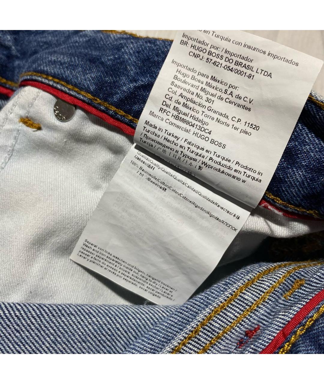 HUGO BOSS Голубые хлопковые джинсы скинни, фото 7