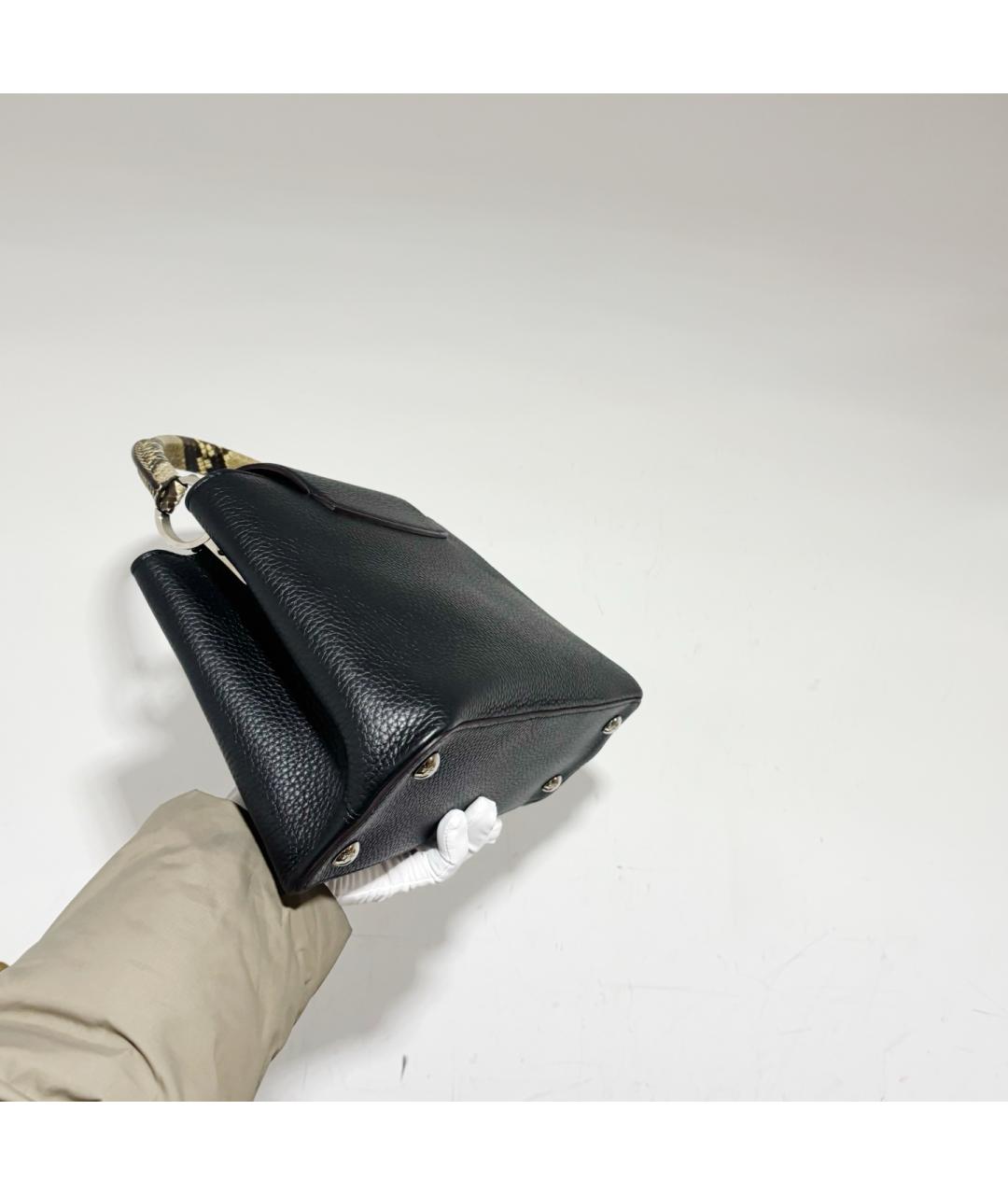 LOUIS VUITTON Черная кожаная сумка с короткими ручками, фото 5
