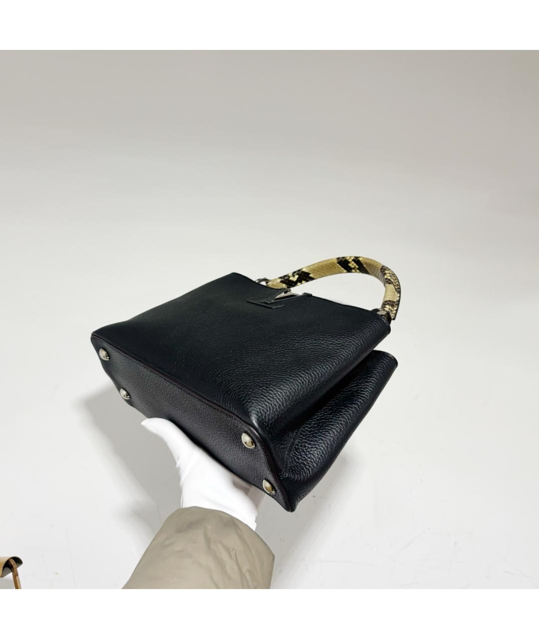 LOUIS VUITTON Черная кожаная сумка с короткими ручками, фото 4