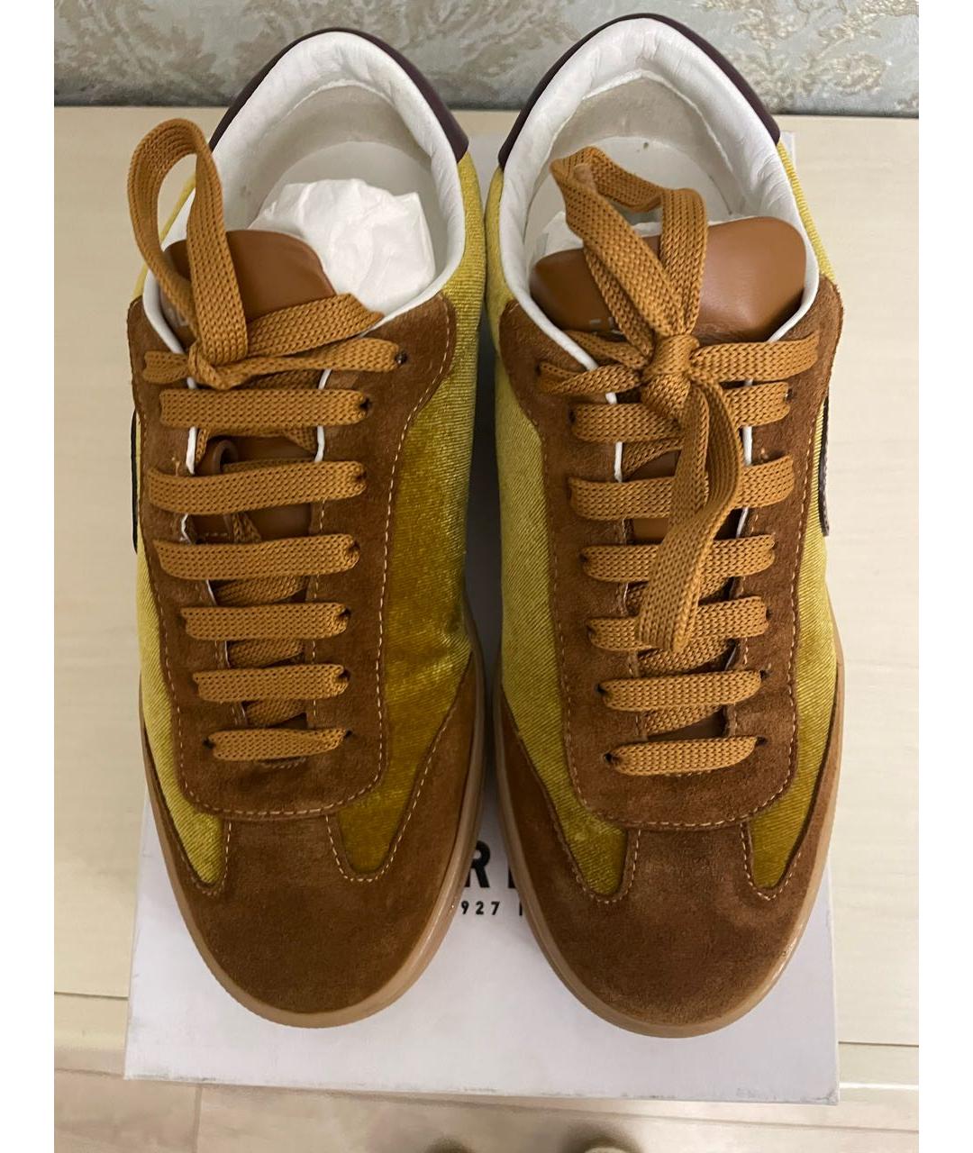 FURLA Горчичные бархатные кеды, фото 3