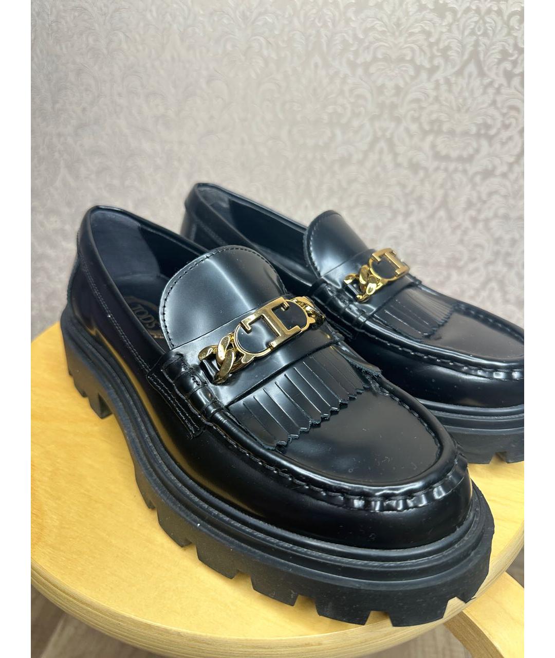 TOD'S Черные кожаные лоферы, фото 5