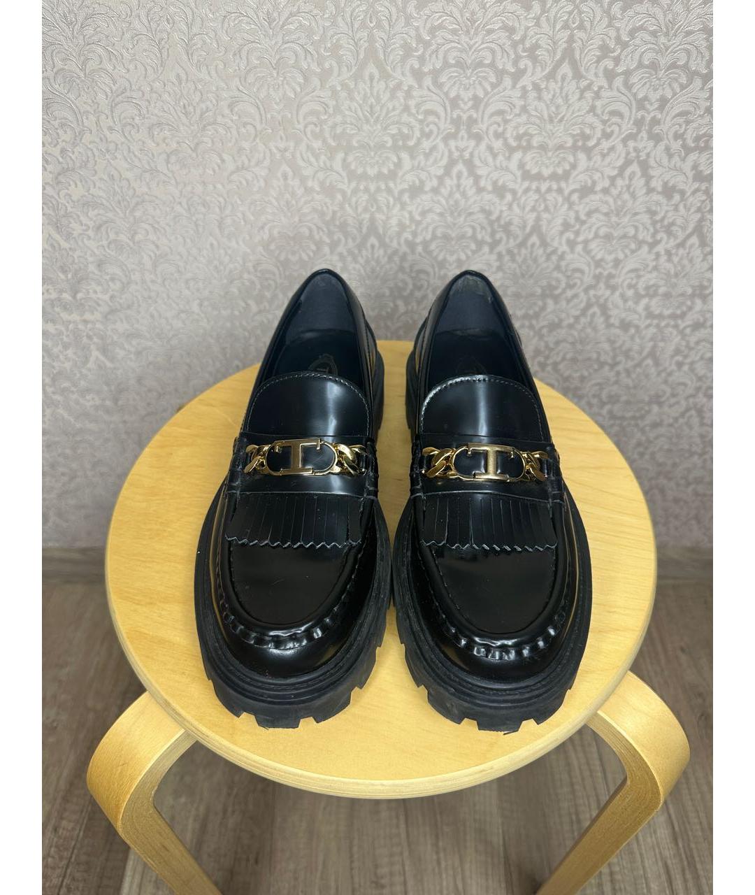 TOD'S Черные кожаные лоферы, фото 2