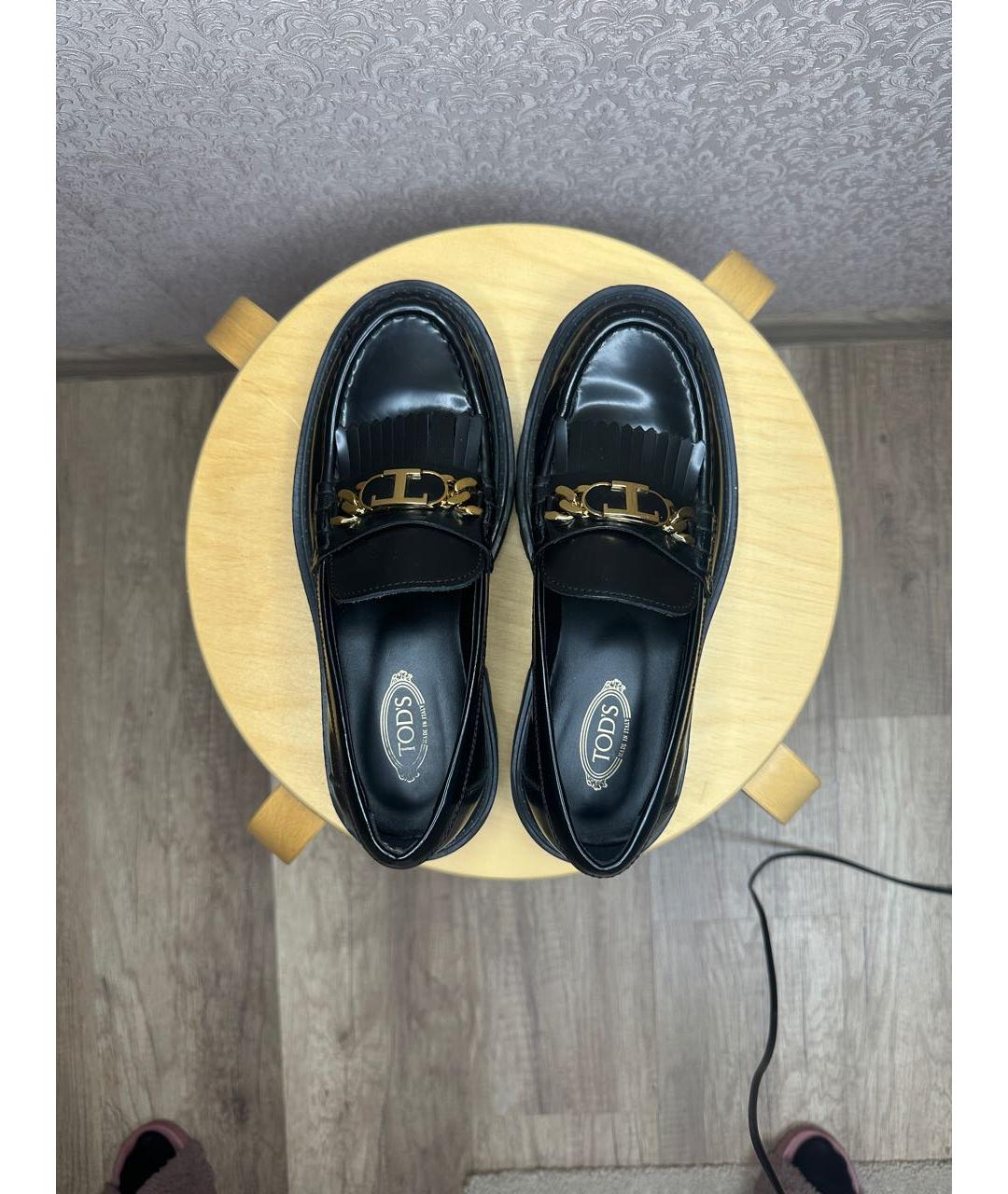 TOD'S Черные кожаные лоферы, фото 3