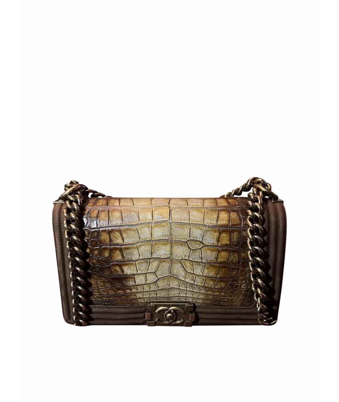 CHANEL Бежевая сумка через плечо из экзотической кожи, фото 1