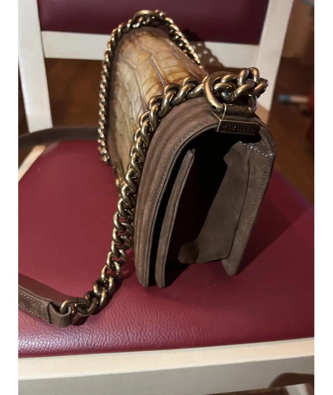 CHANEL Бежевая сумка через плечо из экзотической кожи, фото 2