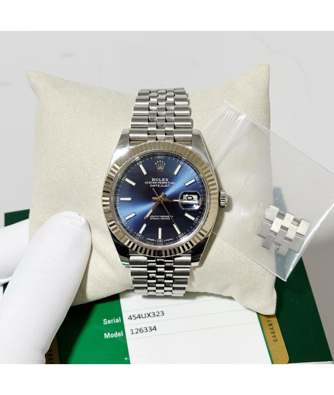 ROLEX Голубые металлические часы, фото 2