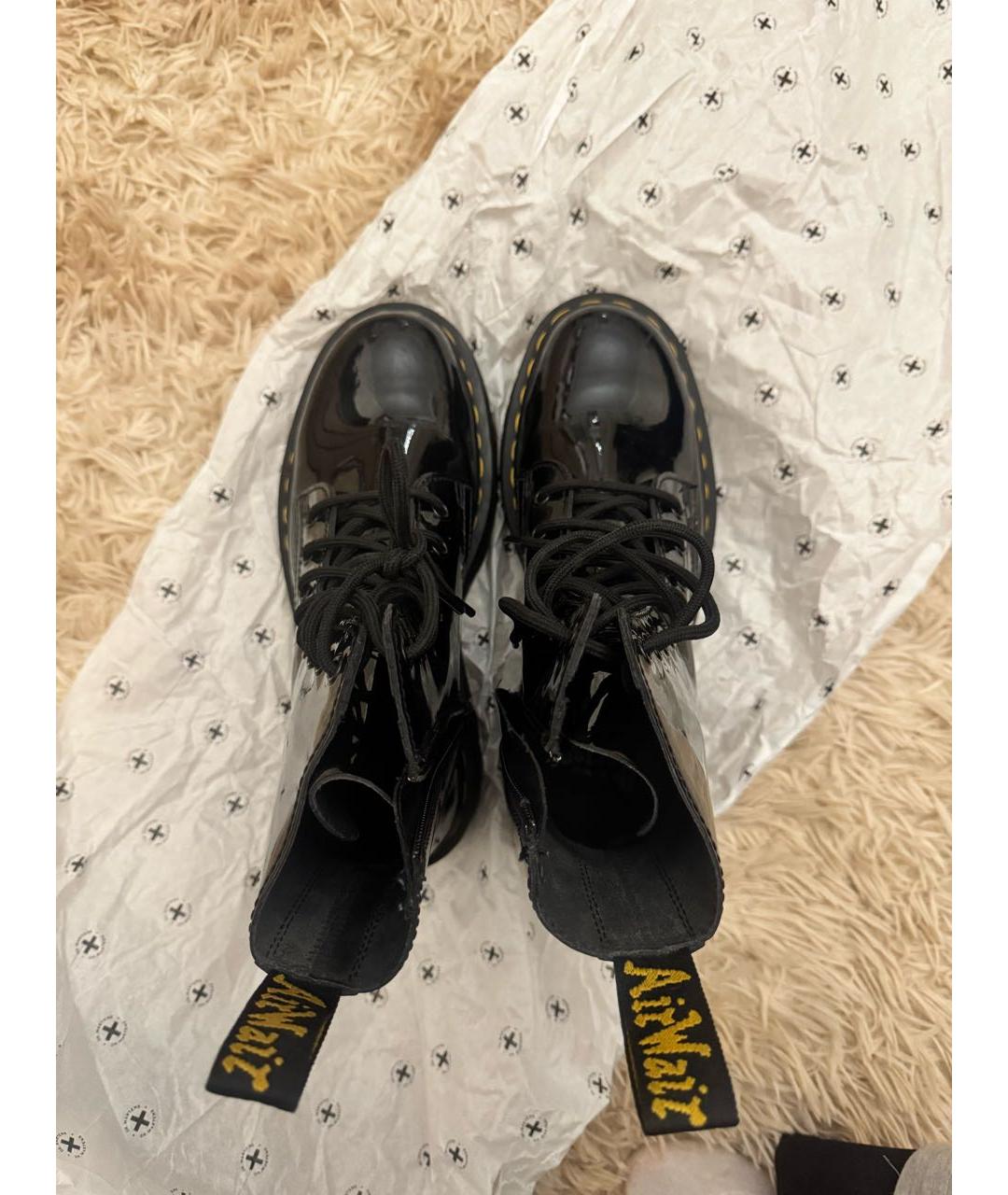 DR. MARTENS Черные кожаные ботинки, фото 3