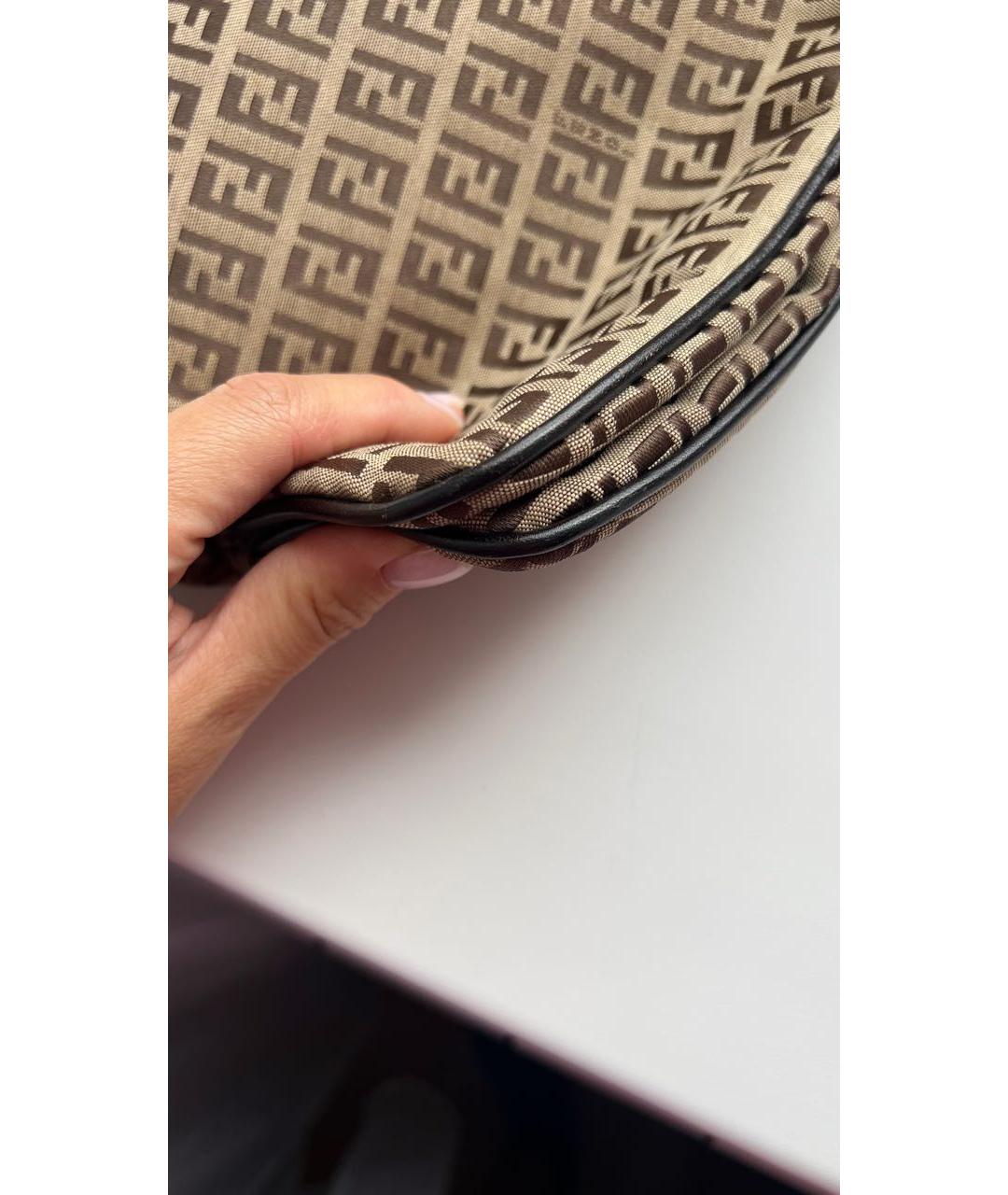 FENDI Коричневая сумка с короткими ручками, фото 5