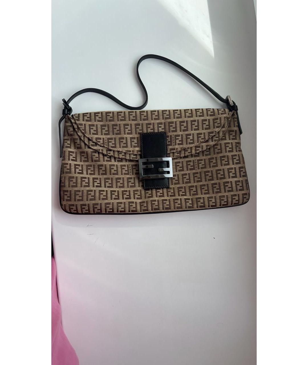 FENDI Коричневая сумка с короткими ручками, фото 8