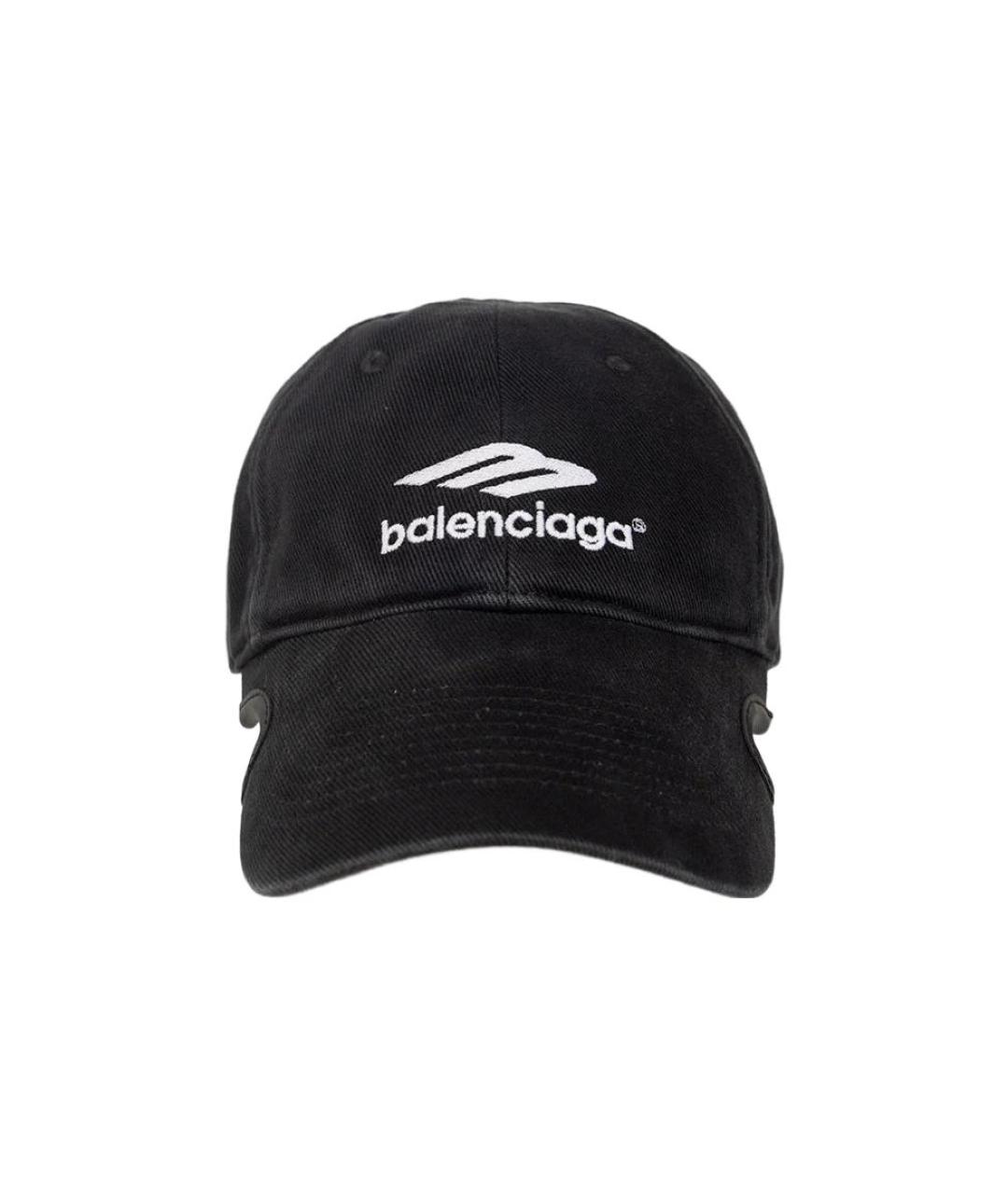 BALENCIAGA Черная хлопковая кепка, фото 2