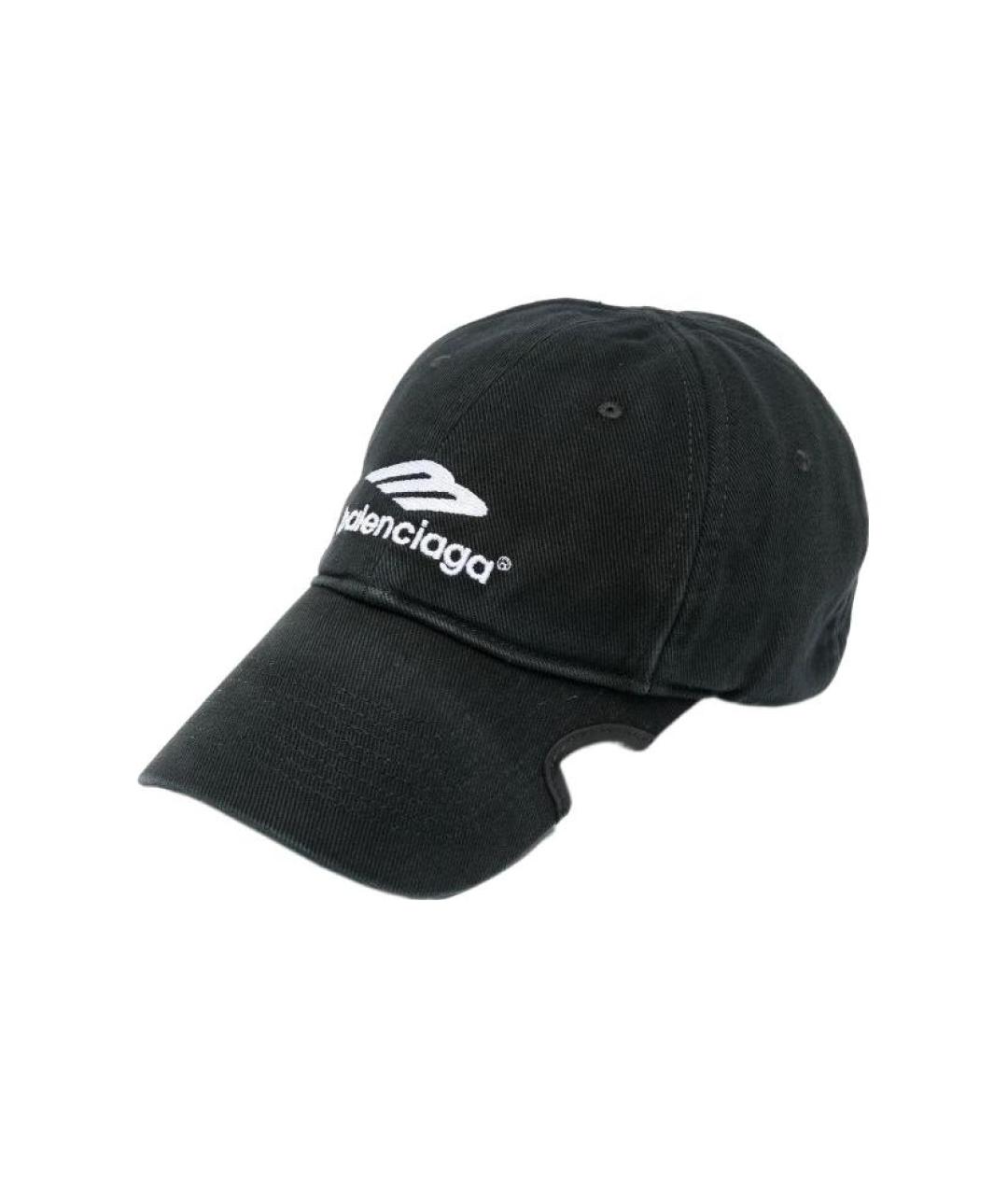 BALENCIAGA Черная хлопковая кепка, фото 1