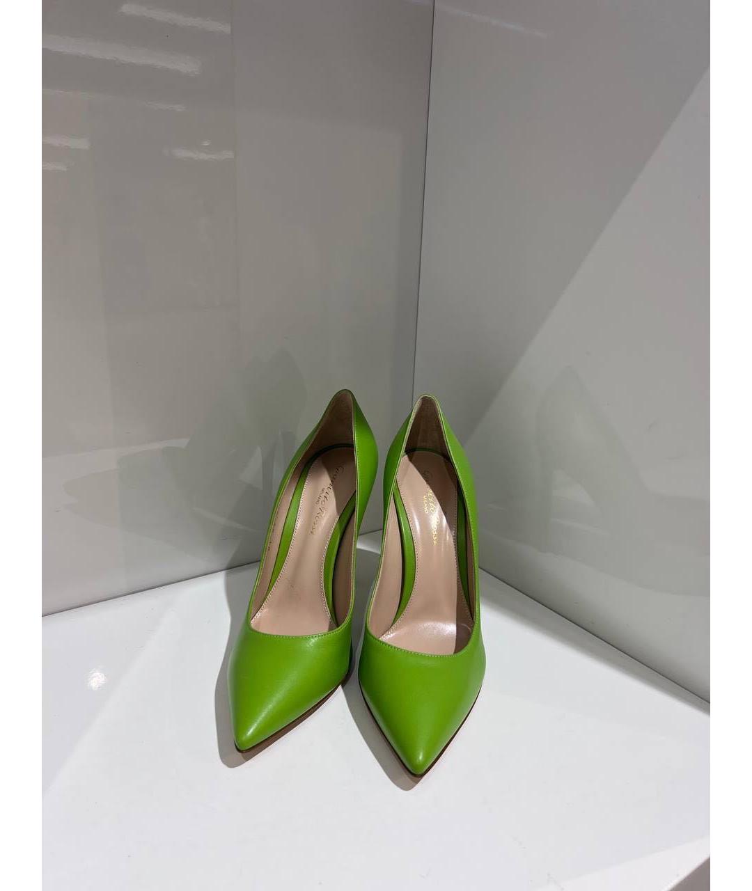 GIANVITO ROSSI Зеленые кожаные туфли, фото 3