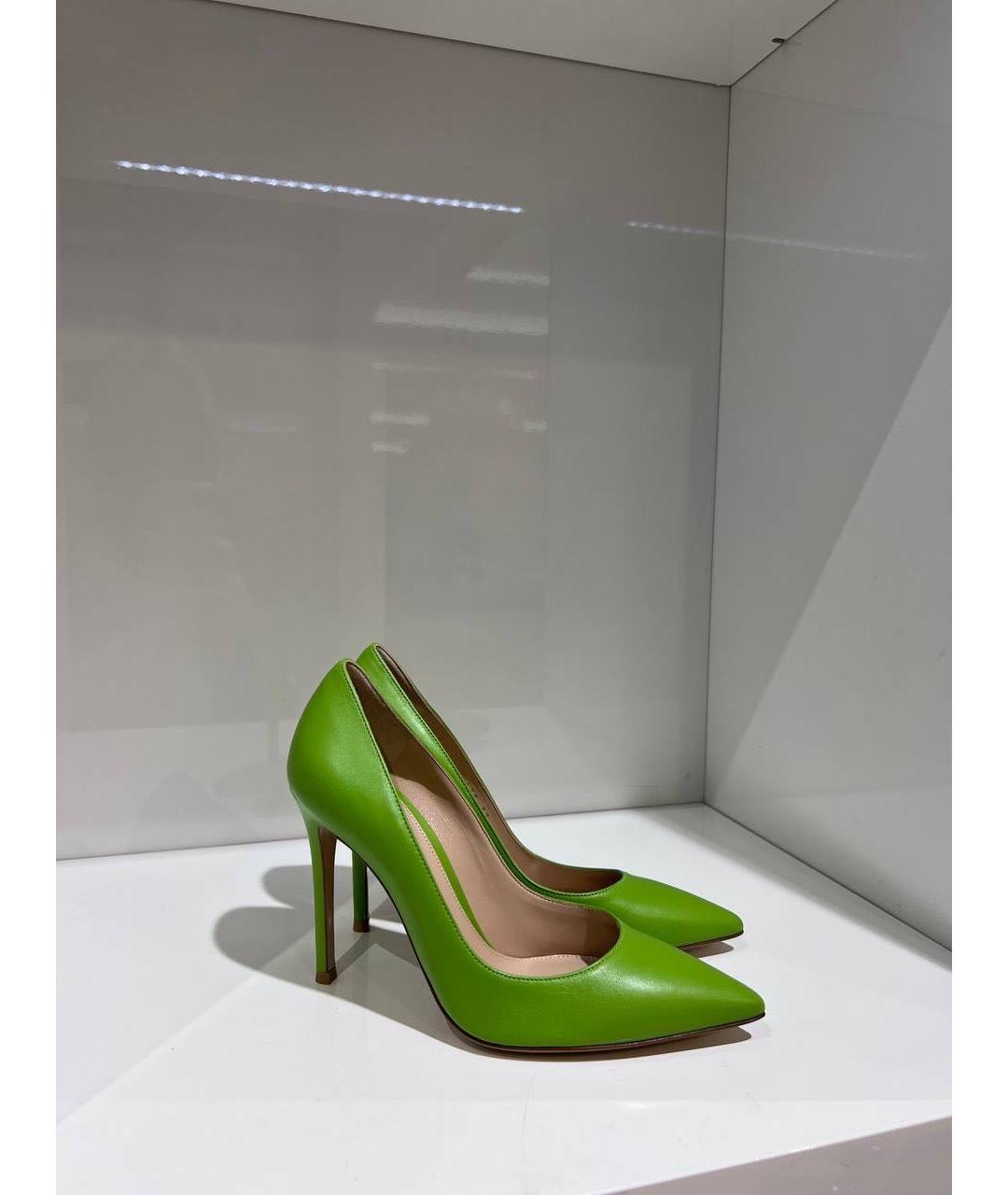 GIANVITO ROSSI Зеленые кожаные туфли, фото 2