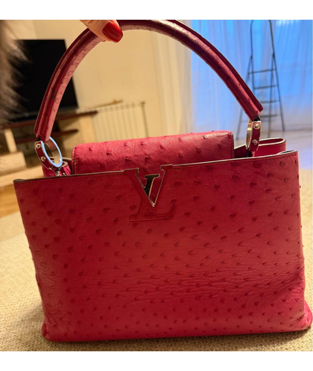 SAINT LAURENT Фуксия сумка с короткими ручками из экзотической кожи, фото 2