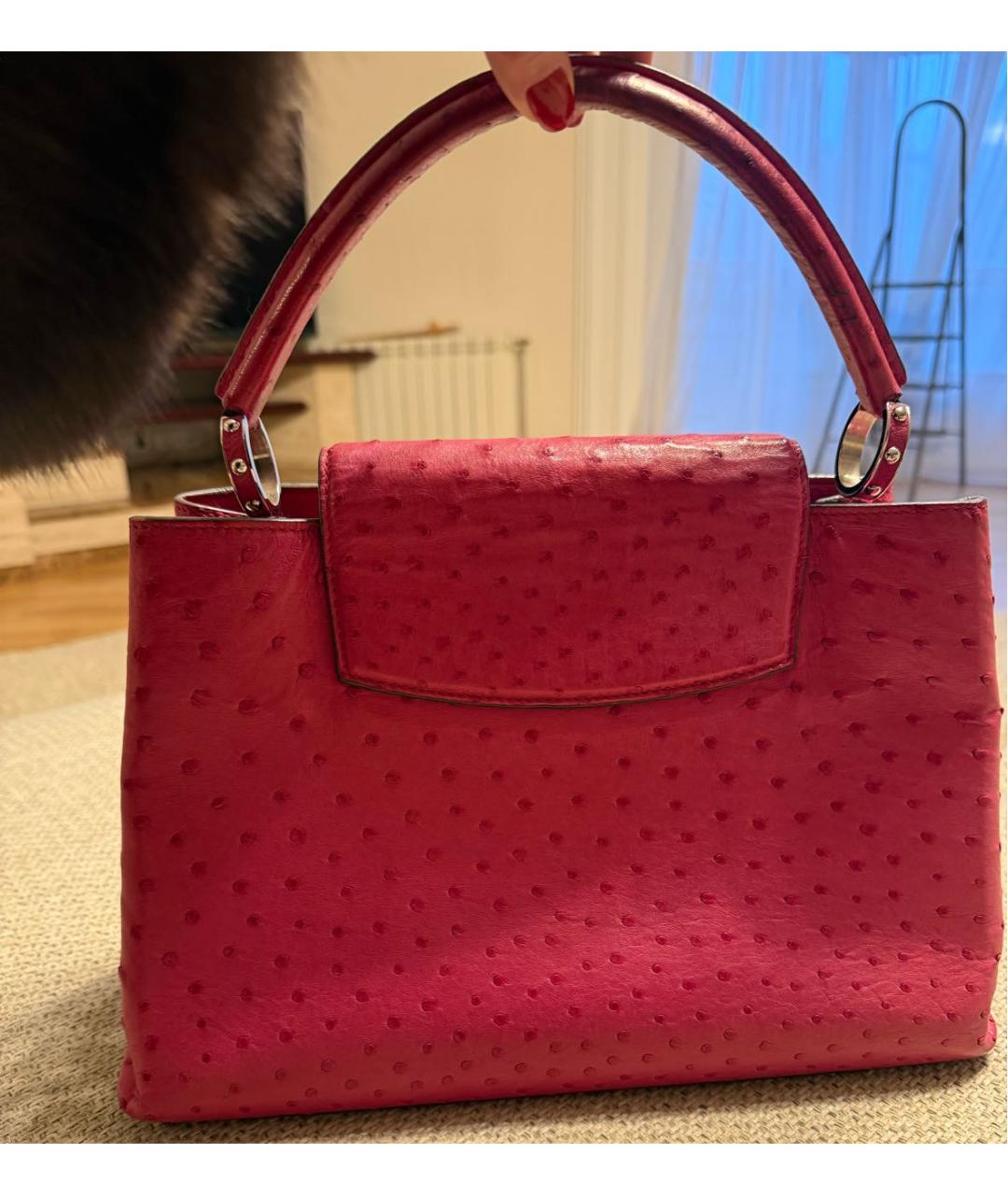 SAINT LAURENT Фуксия сумка с короткими ручками из экзотической кожи, фото 3