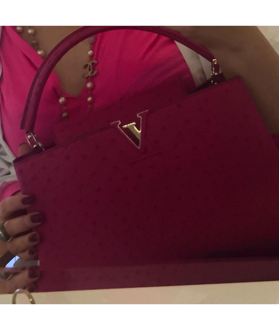 SAINT LAURENT Фуксия сумка с короткими ручками из экзотической кожи, фото 8