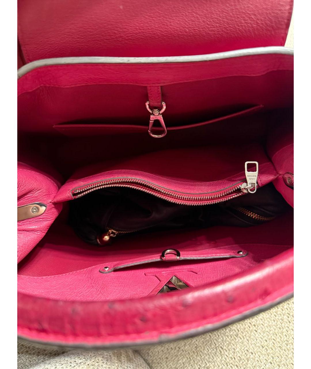 SAINT LAURENT Фуксия сумка с короткими ручками из экзотической кожи, фото 4